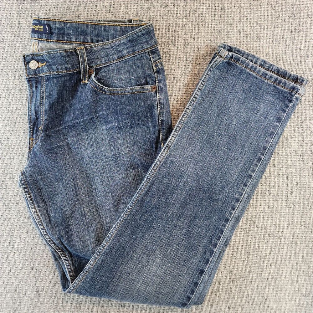 Levi's 524 Too Superlow Jeans Womens Size 15M Medium Wash Straight Leg Y2K